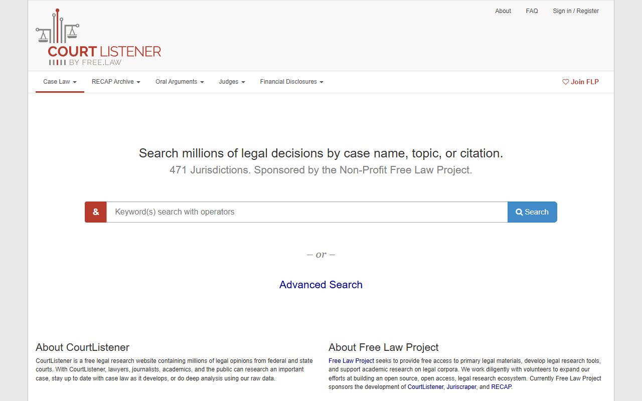CourtListener federal opinions search for Oscoda County related cases
