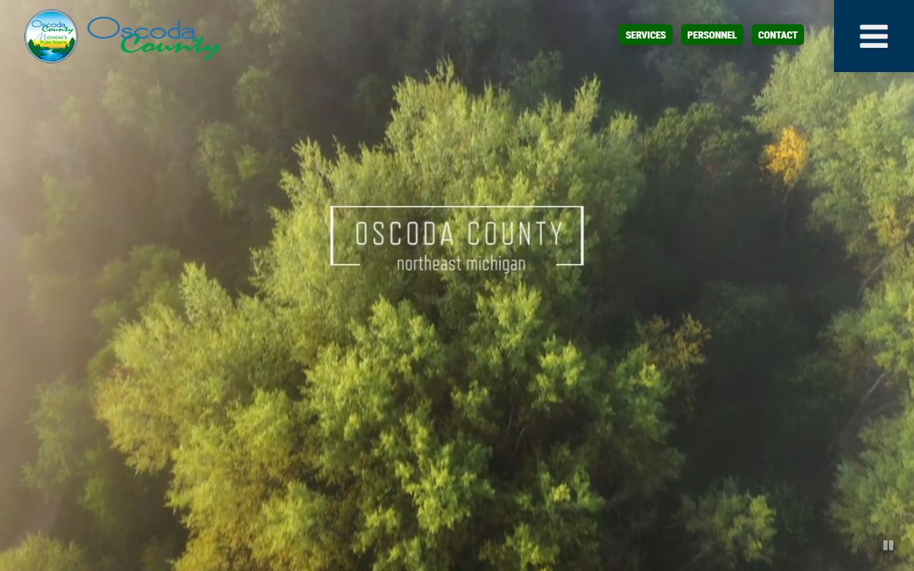 Oscoda County official homepage used to reach court records offices